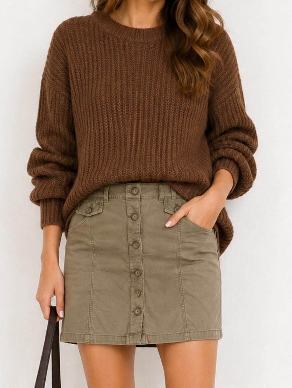 New York & Company Green Denim Pencil skirt